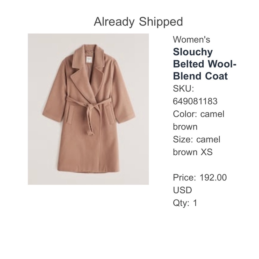 Abercrombie Slouchy belted wool blend coat